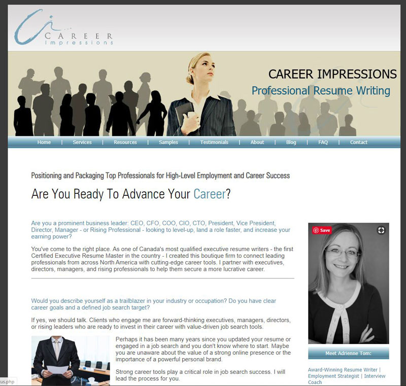 Career Impressions old website