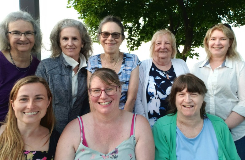 Photo of Janet Barclay with members of the Golden Horseshoe Virtual Assistants (GHVA Group)