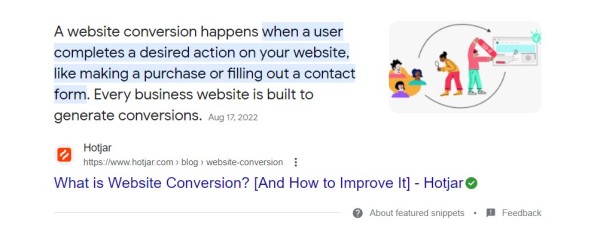 "A website conversion happens when a user completes a desired action on your website, like making a purchase or filling out a contact form. Every business website is built to generate conversions." from What is Website Conversion?  - Hotjar