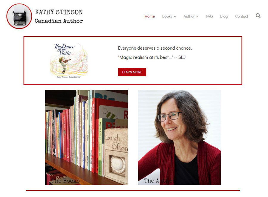 Kathy Stinson new author website 2018