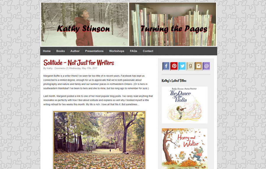 Kathy Stinson website 2012-2017